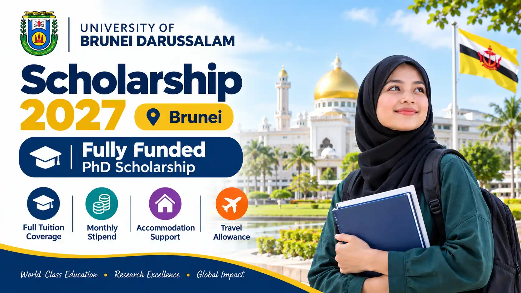 University of Brunei Darussalam Scholarship 2027 in Brunei (Fully Funded PhD Scholarship)