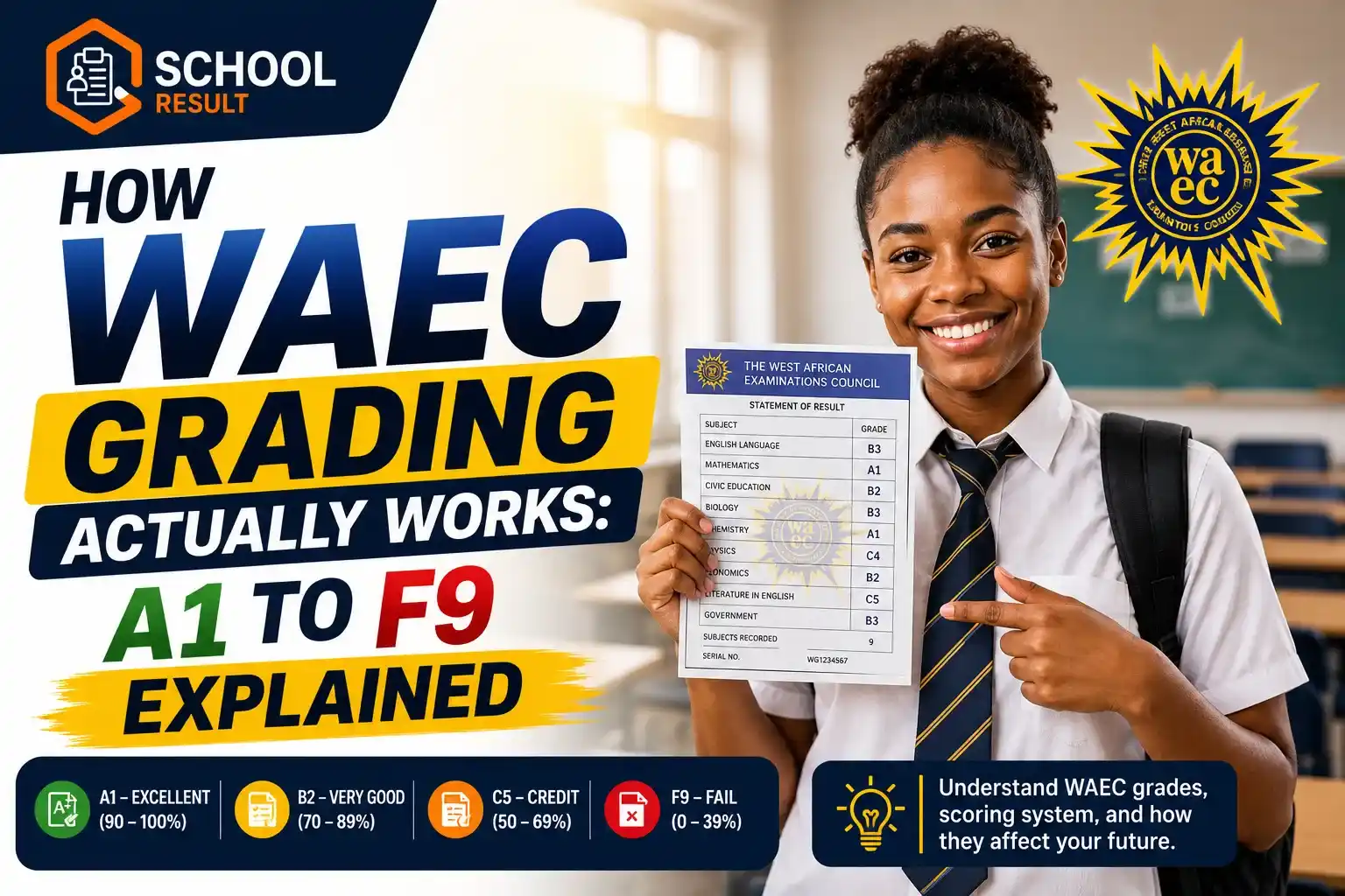 How WAEC Grading Actually Works: A1 to F9 Explained