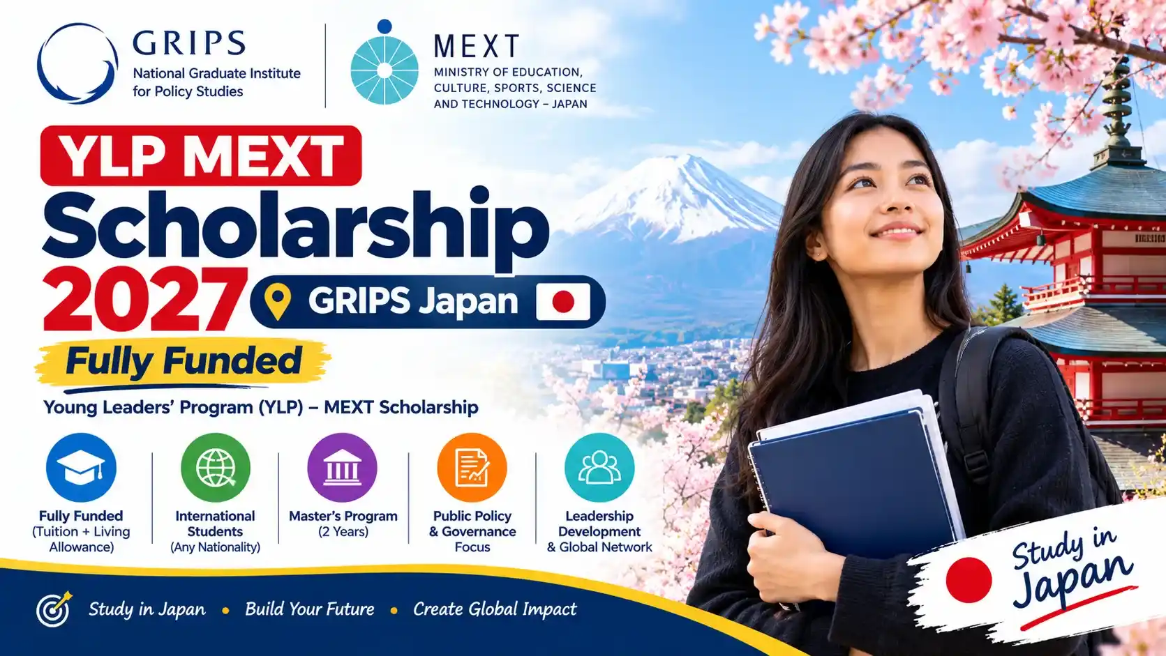 YLP MEXT Scholarship 2027 at GRIPS Japan (Fully Funded)